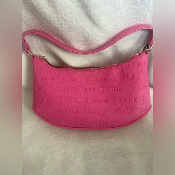 Juicy Couture “Juicy Pink Upgrade U” Shoulder Bag – Hot Pink Embossed Logo - Picture 2 of 6